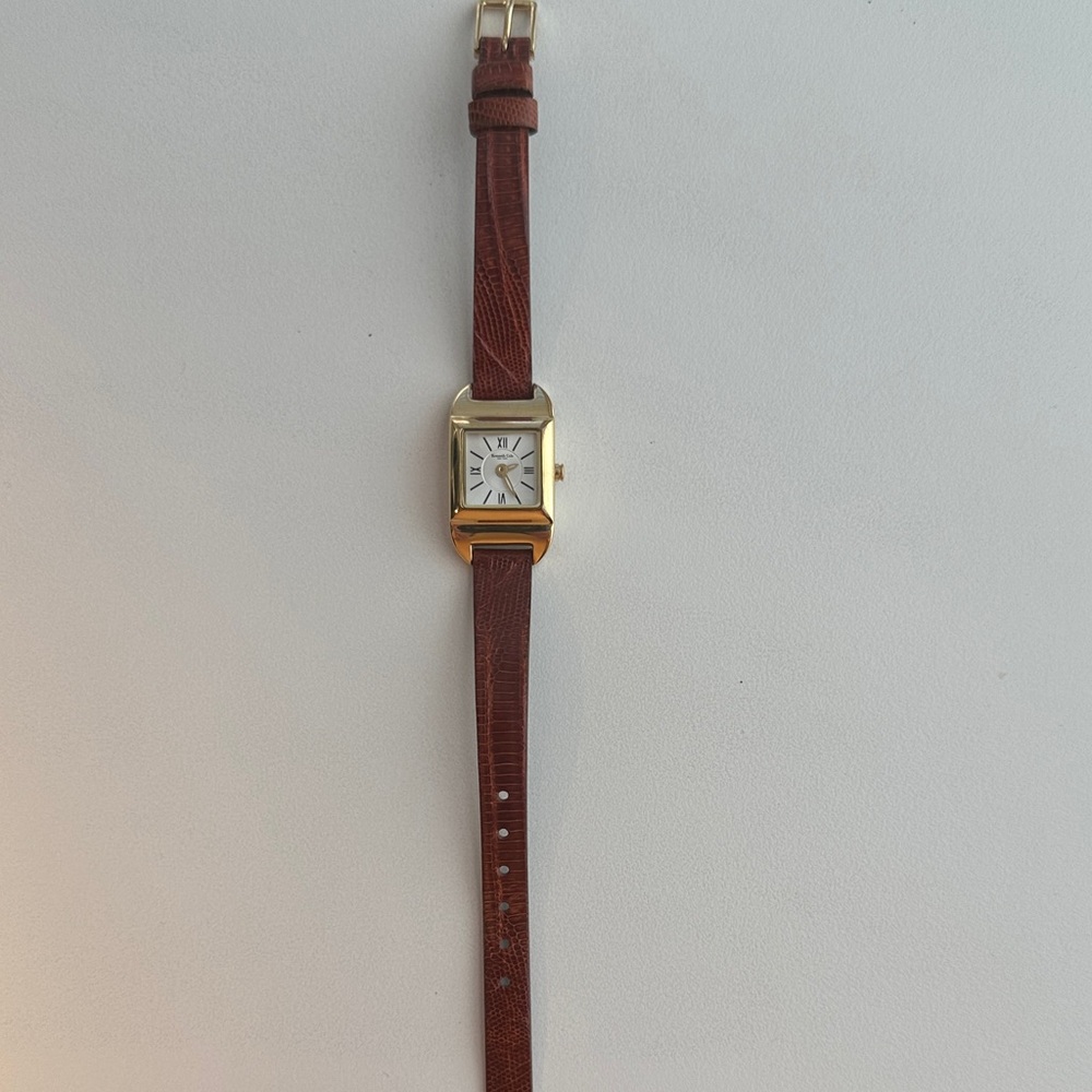 Kenneth Cole Gold Case with Brown Strap Watch